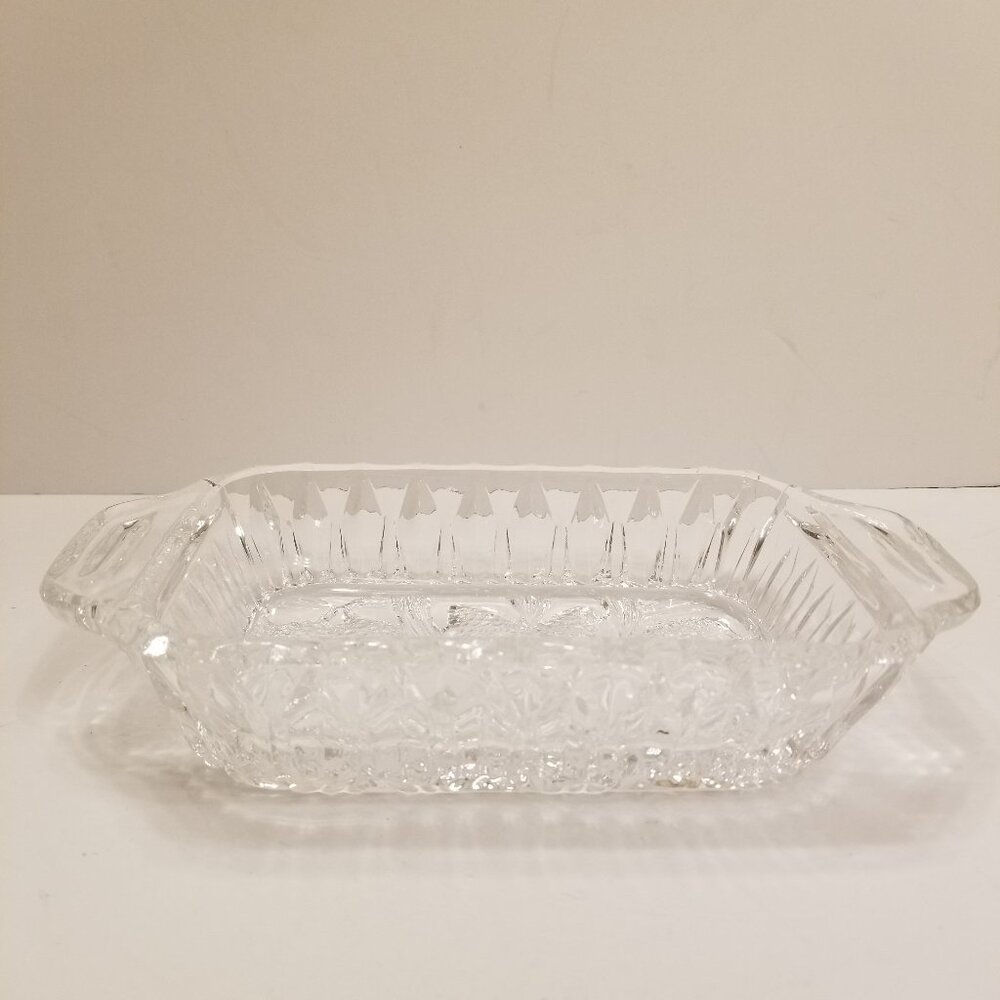 Vintage Relief Heavy High Quality Czech Bohemian Cut Etched Crystal Serving Dish